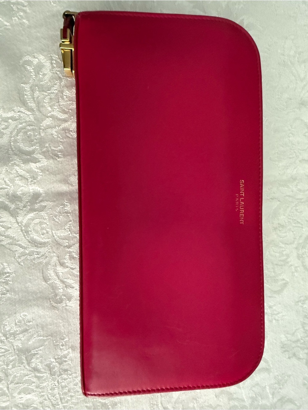 Saint Laurent Pink Leather Zip Wallet with Gold Hardware - Picture 8 of 17